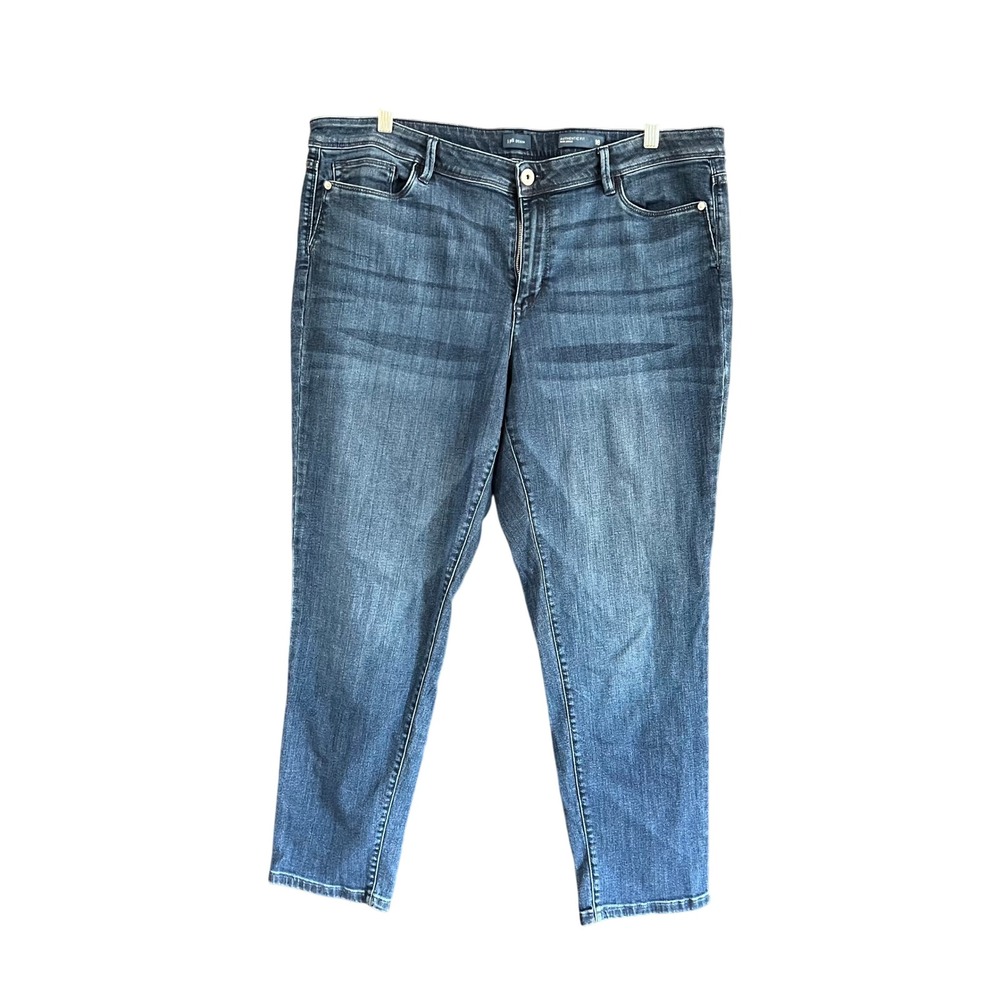 J. Jill Authentic Fit Slim Ankle Jeans Blue Indigo Wash High Rise Stretch 18
